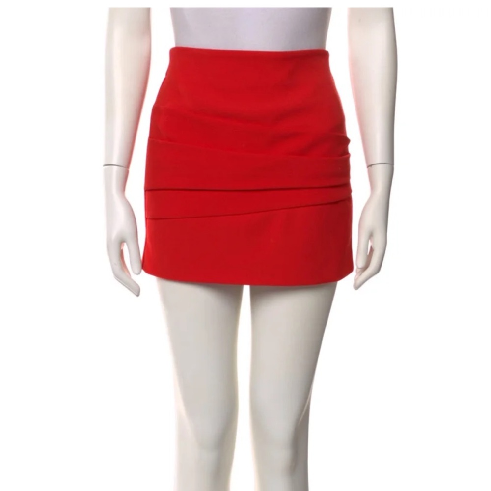 Maje Crepe Red Mini Skirt